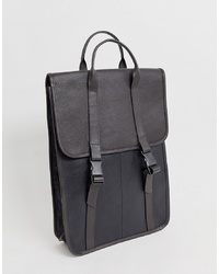 Мужской темно-коричневый кожаный рюкзак от ASOS DESIGN