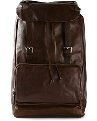 Мужской темно-коричневый кожаный рюкзак от Brunello Cucinelli