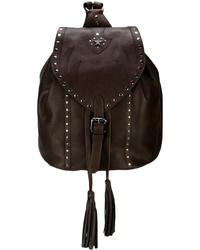 Женский темно-коричневый кожаный рюкзак от Just Cavalli