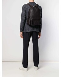 Мужской темно-коричневый кожаный рюкзак от Orciani