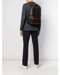 Мужской темно-коричневый кожаный рюкзак от Orciani