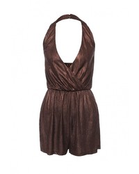 Темно-коричневый комбинезон с шортами от Influence