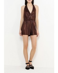 Темно-коричневый комбинезон с шортами от Influence