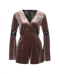 Темно-коричневый комбинезон с шортами от LOST INK
