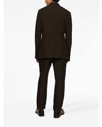 Мужской темно-коричневый льняной двубортный пиджак от Dolce & Gabbana