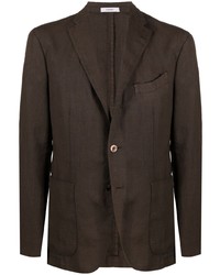 Мужской темно-коричневый льняной пиджак от Boglioli