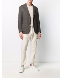 Мужской темно-коричневый льняной пиджак от Lardini