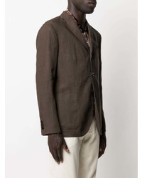 Мужской темно-коричневый льняной пиджак от Boglioli