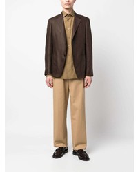 Мужской темно-коричневый льняной пиджак от Zegna