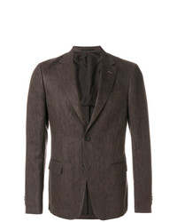 Мужской темно-коричневый льняной пиджак от Z Zegna