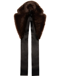 Женский темно-коричневый меховой шарф от Calvin Klein Collection