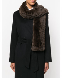 Женский темно-коричневый меховой шарф от Yves Salomon