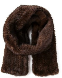Женский темно-коричневый меховой шарф
