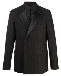 Мужской темно-коричневый пиджак в вертикальную полоску от Acne Studios