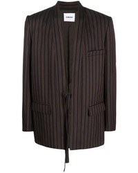 Мужской темно-коричневый пиджак в вертикальную полоску от Ambush