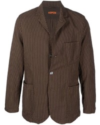 Мужской темно-коричневый пиджак в вертикальную полоску от Aspesi