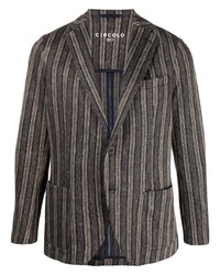 Мужской темно-коричневый пиджак в вертикальную полоску от Circolo 1901