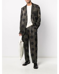 Мужской темно-коричневый пиджак в вертикальную полоску от Uma Wang