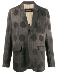 Мужской темно-коричневый пиджак в вертикальную полоску от Uma Wang