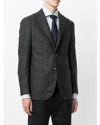 Мужской темно-коричневый пиджак в клетку от Barba