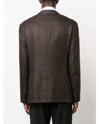 Мужской темно-коричневый пиджак в клетку от Corneliani