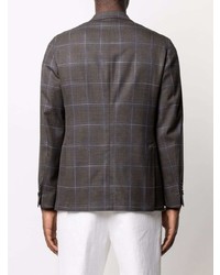 Мужской темно-коричневый пиджак в клетку от Peserico