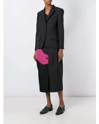 Женский темно-коричневый пиджак в клетку от Yang Li