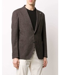 Мужской темно-коричневый пиджак в клетку от Tagliatore