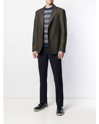 Мужской темно-коричневый пиджак в клетку от Lardini