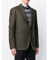 Мужской темно-коричневый пиджак в клетку от Lardini