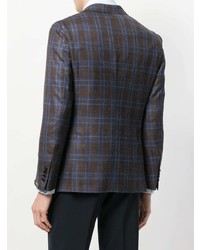Мужской темно-коричневый пиджак в клетку от Barba