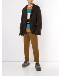 Мужской темно-коричневый пиджак в клетку от Undercover