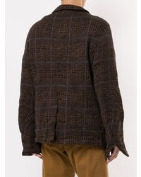 Мужской темно-коричневый пиджак в клетку от Undercover
