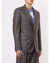 Мужской темно-коричневый пиджак в клетку от Kolor
