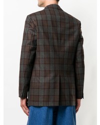 Мужской темно-коричневый пиджак в клетку от E. Tautz
