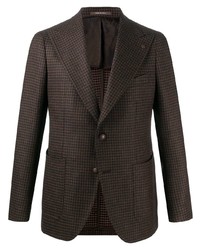 Мужской темно-коричневый пиджак в мелкую клетку от Tagliatore