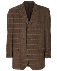 Мужской темно-коричневый пиджак в шотландскую клетку от Aquascutum London