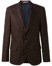 Мужской темно-коричневый пиджак в шотландскую клетку от Brunello Cucinelli