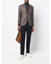 Мужской темно-коричневый пиджак в шотландскую клетку от Corneliani