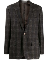 Мужской темно-коричневый пиджак в шотландскую клетку от Corneliani