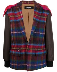 Мужской темно-коричневый пиджак в шотландскую клетку от DSQUARED2