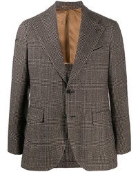 Мужской темно-коричневый пиджак в шотландскую клетку от Gabriele Pasini