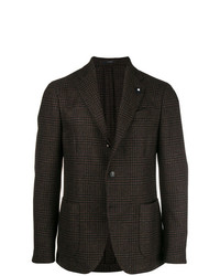 Мужской темно-коричневый пиджак в шотландскую клетку от Lardini