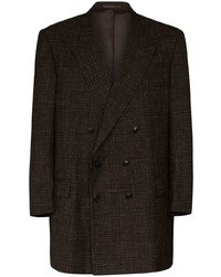 Мужской темно-коричневый пиджак в шотландскую клетку от Martine Rose