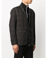 Мужской темно-коричневый пиджак в шотландскую клетку от Stussy