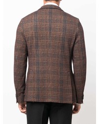 Мужской темно-коричневый пиджак в шотландскую клетку от Manuel Ritz