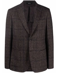 Мужской темно-коричневый пиджак в шотландскую клетку от Z Zegna