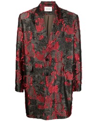 Мужской темно-коричневый пиджак с вышивкой от Henrik Vibskov