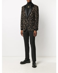 Мужской темно-коричневый пиджак с принтом от Versace