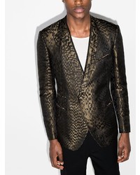 Мужской темно-коричневый пиджак с принтом от Haider Ackermann